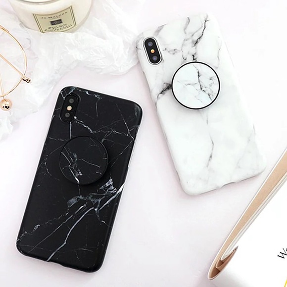 Marble + PopSocket iPhone Case - Picture 4 of 6